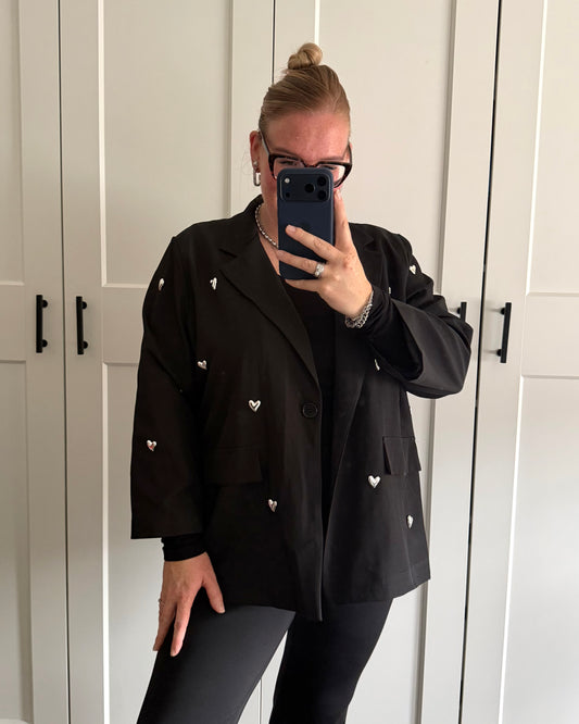 Blazer hartjes - zwart