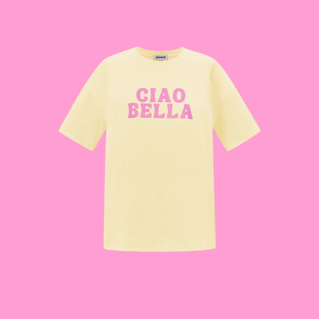 T-shirt Ciao Bella - Geel