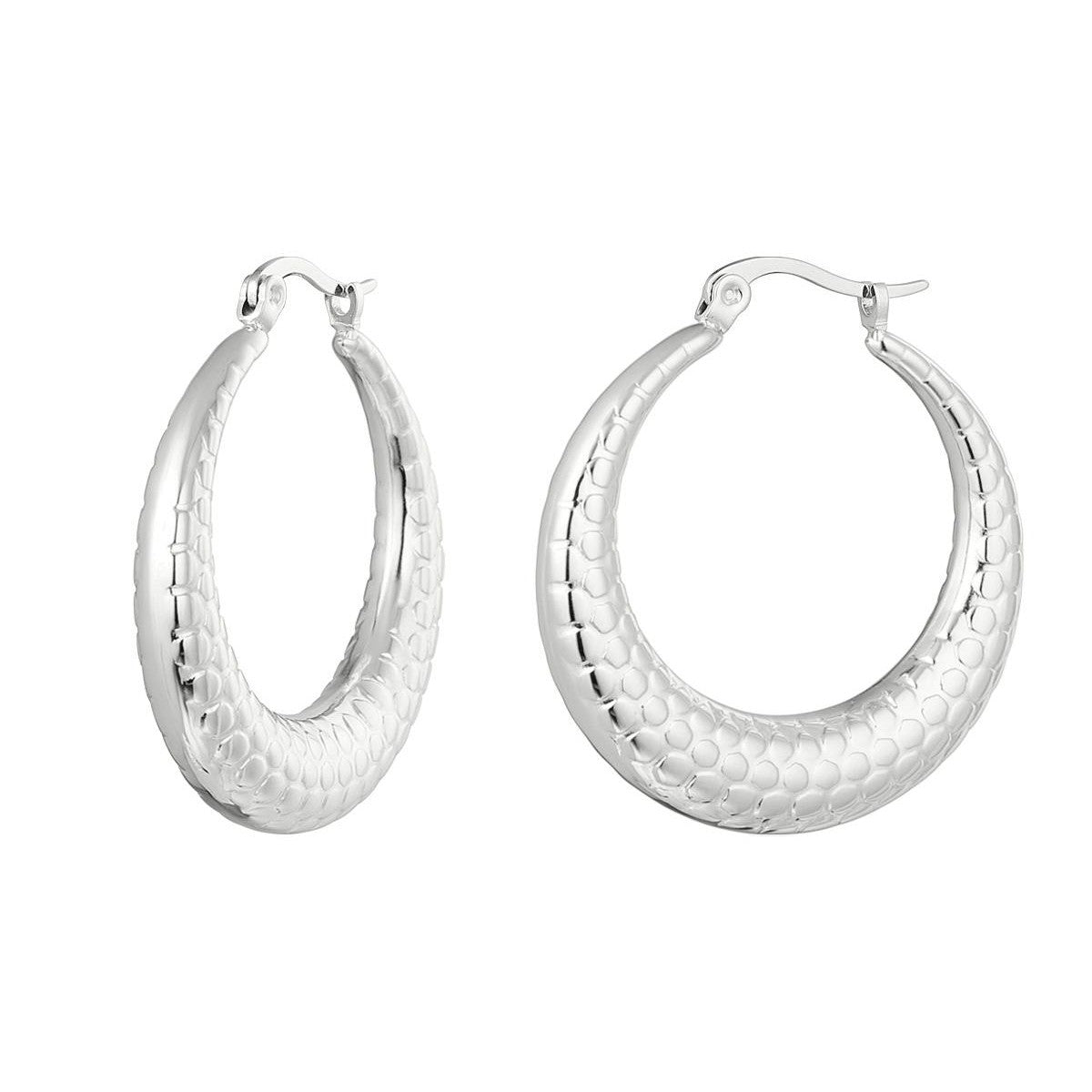 Oorbellen Bubbel print - zilver