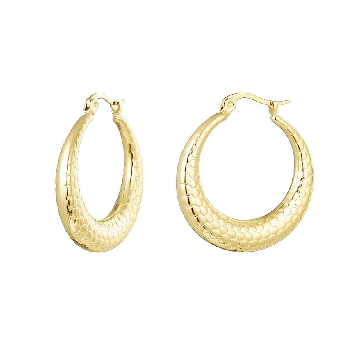Oorbellen Bubbel print - goud