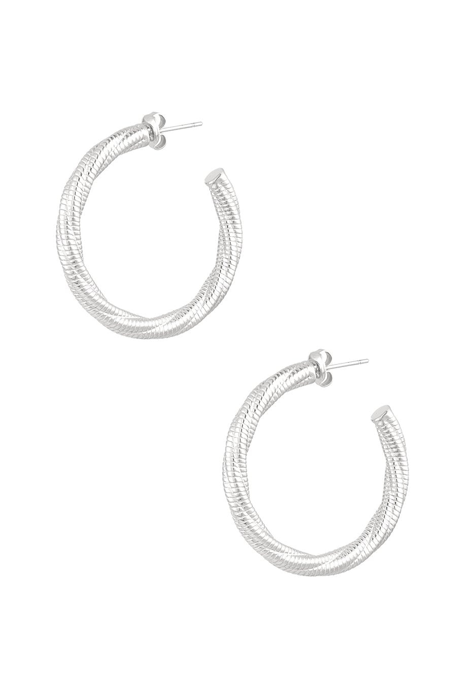 Oorbellen relief - zilver