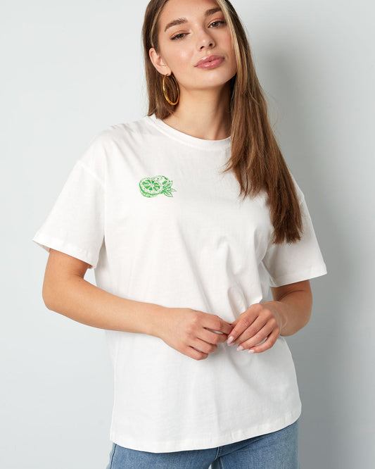 T-shirt Orange Lemonade - wit