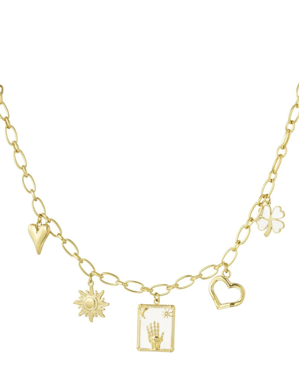 Bedelketting raise your hand - goud