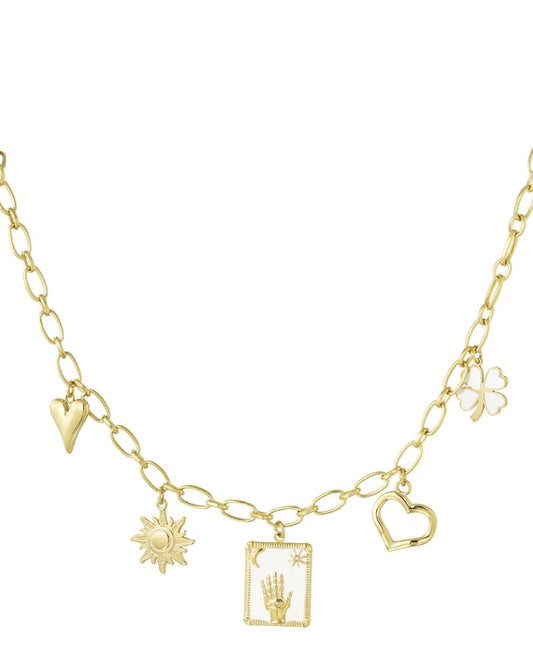 Bedelketting raise your hand - goud