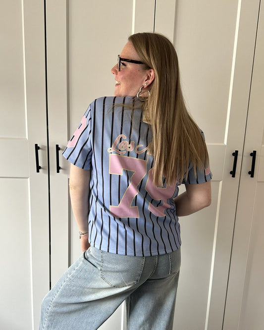 LA t-shirt v hals - blauw
