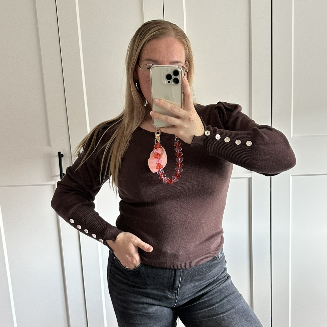 Basic shirt knoopjes - Bruin