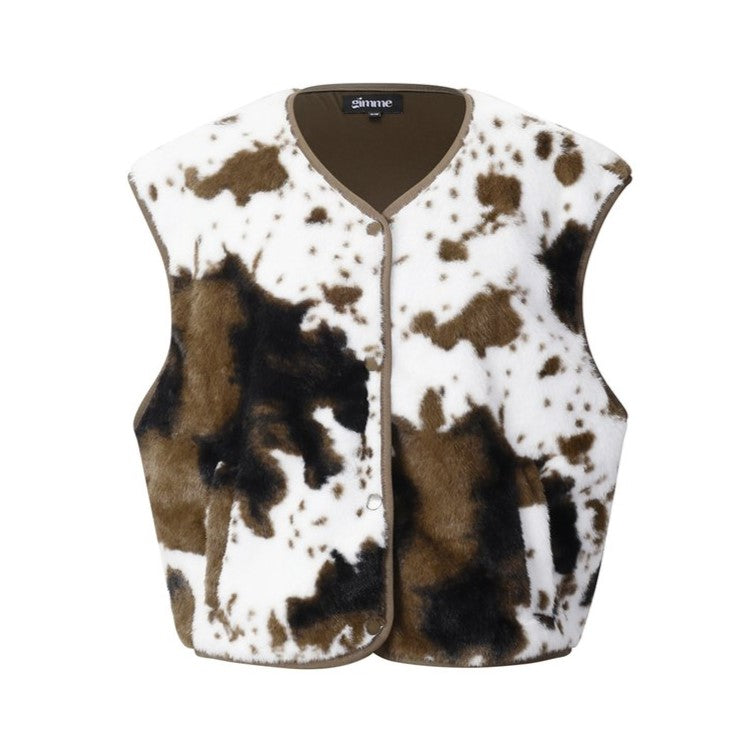 Gilet print - bruin