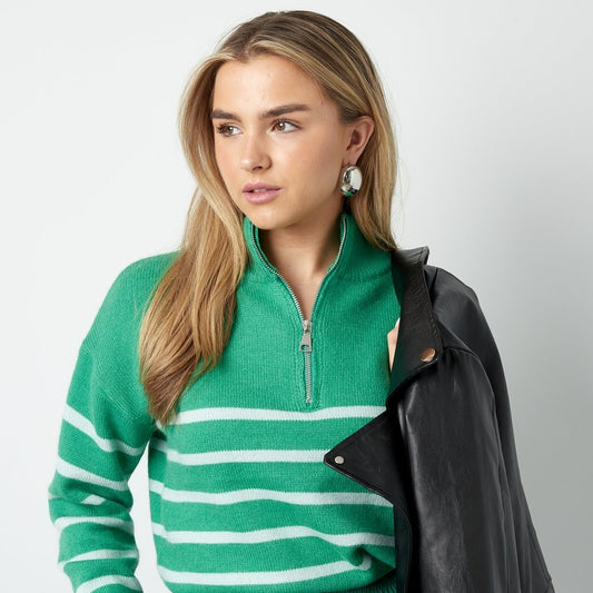 Knit striped - groen