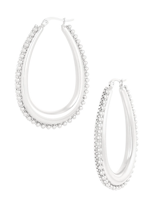 Oorbellen Oval Life - zilver
