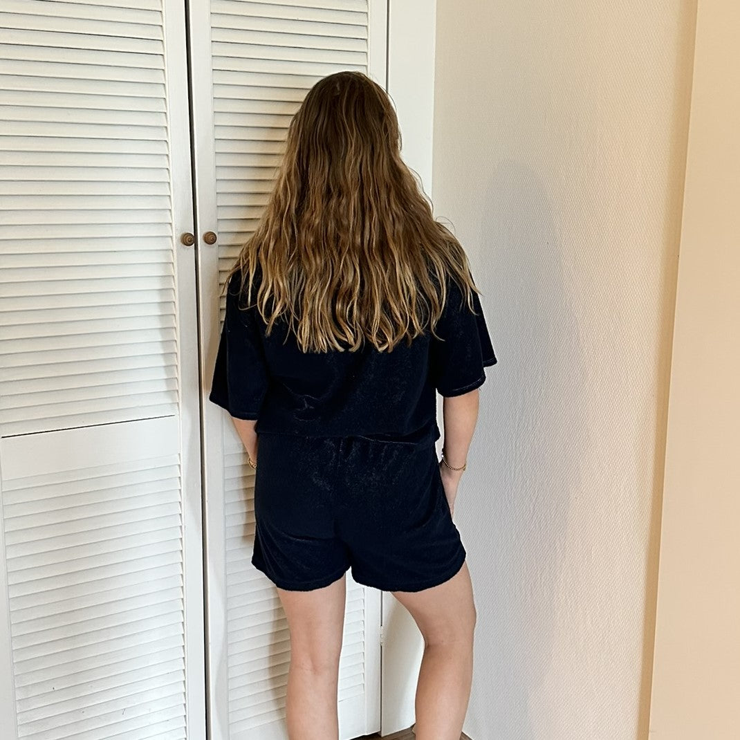 Badstof set - Donker blauw