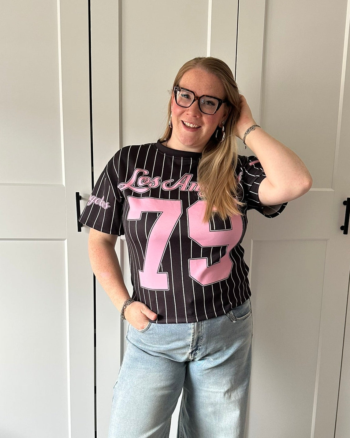 LA t-shirt ronde hals - zwart
