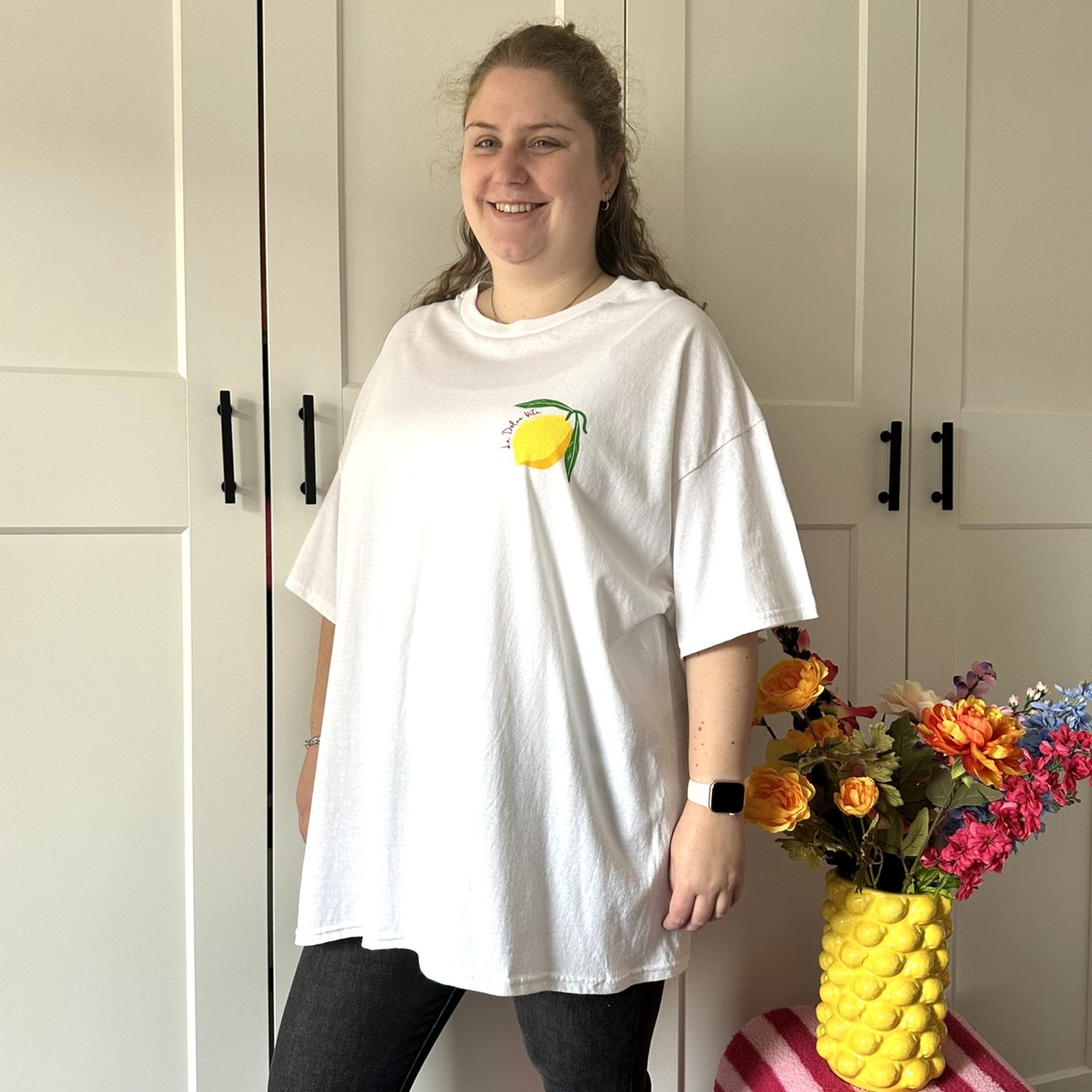 Oversized T-shirt Limoncello - Wit