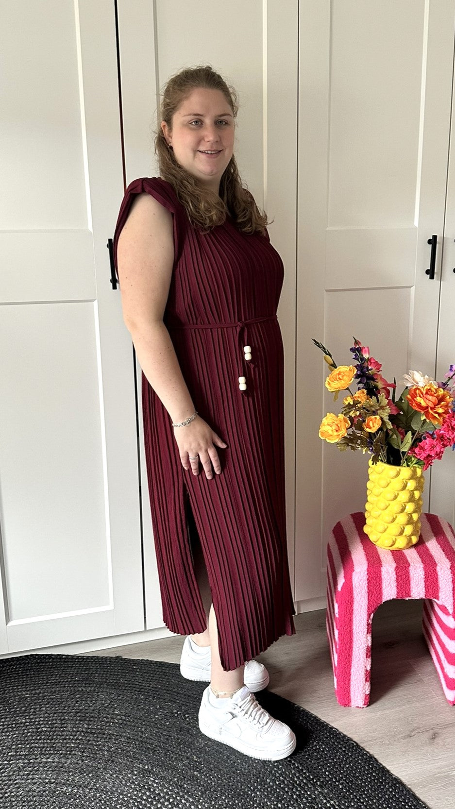 Jurk chic - bordeaux