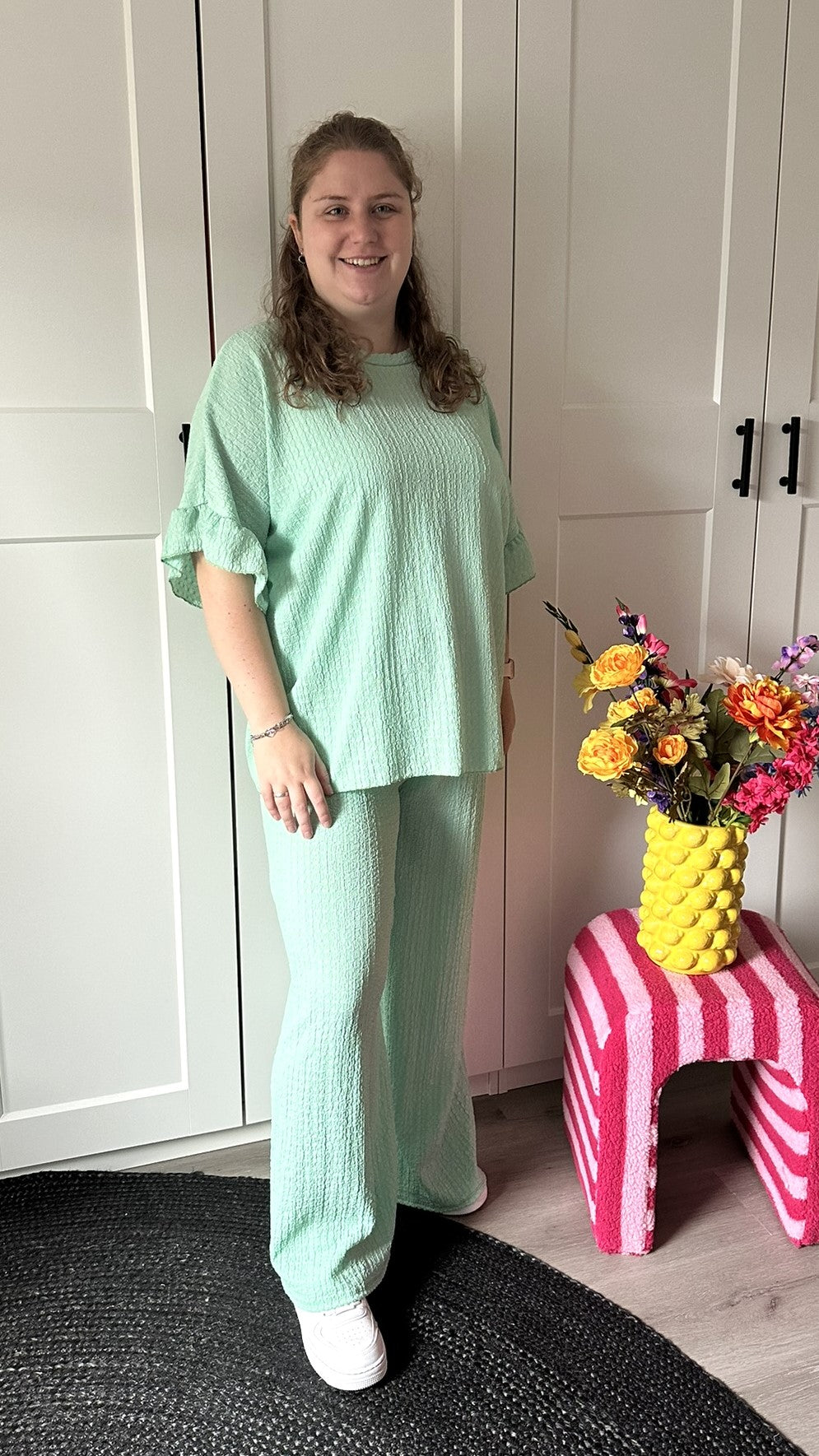 Ruffle comfyset - Mint groen