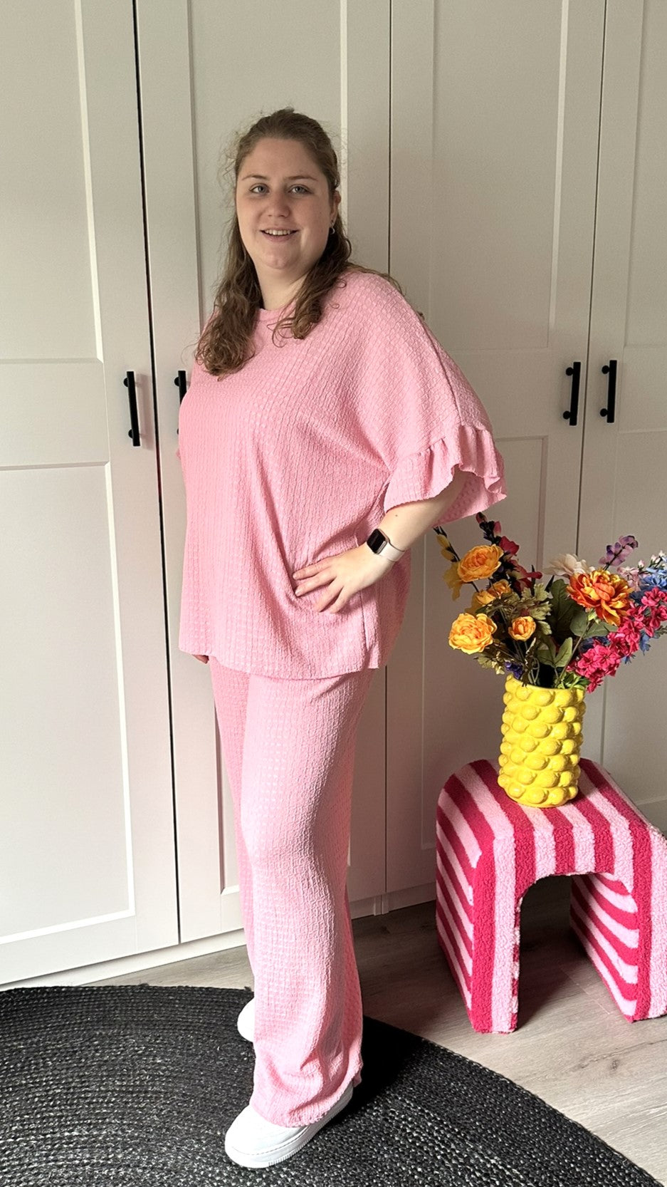 Ruffle comfyset - Roze