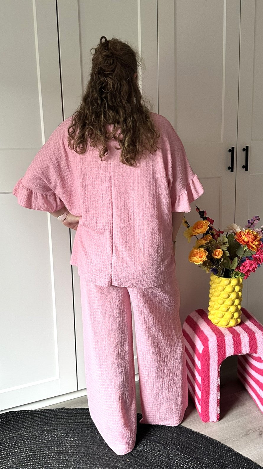 Ruffle comfyset - Roze