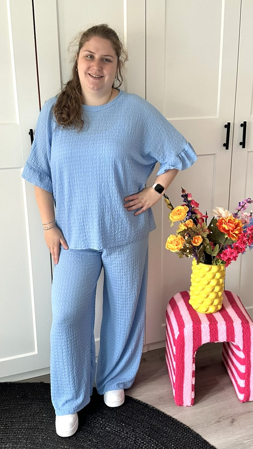 Ruffle comfyset - blauw