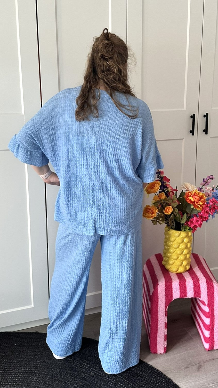 Ruffle comfyset - blauw