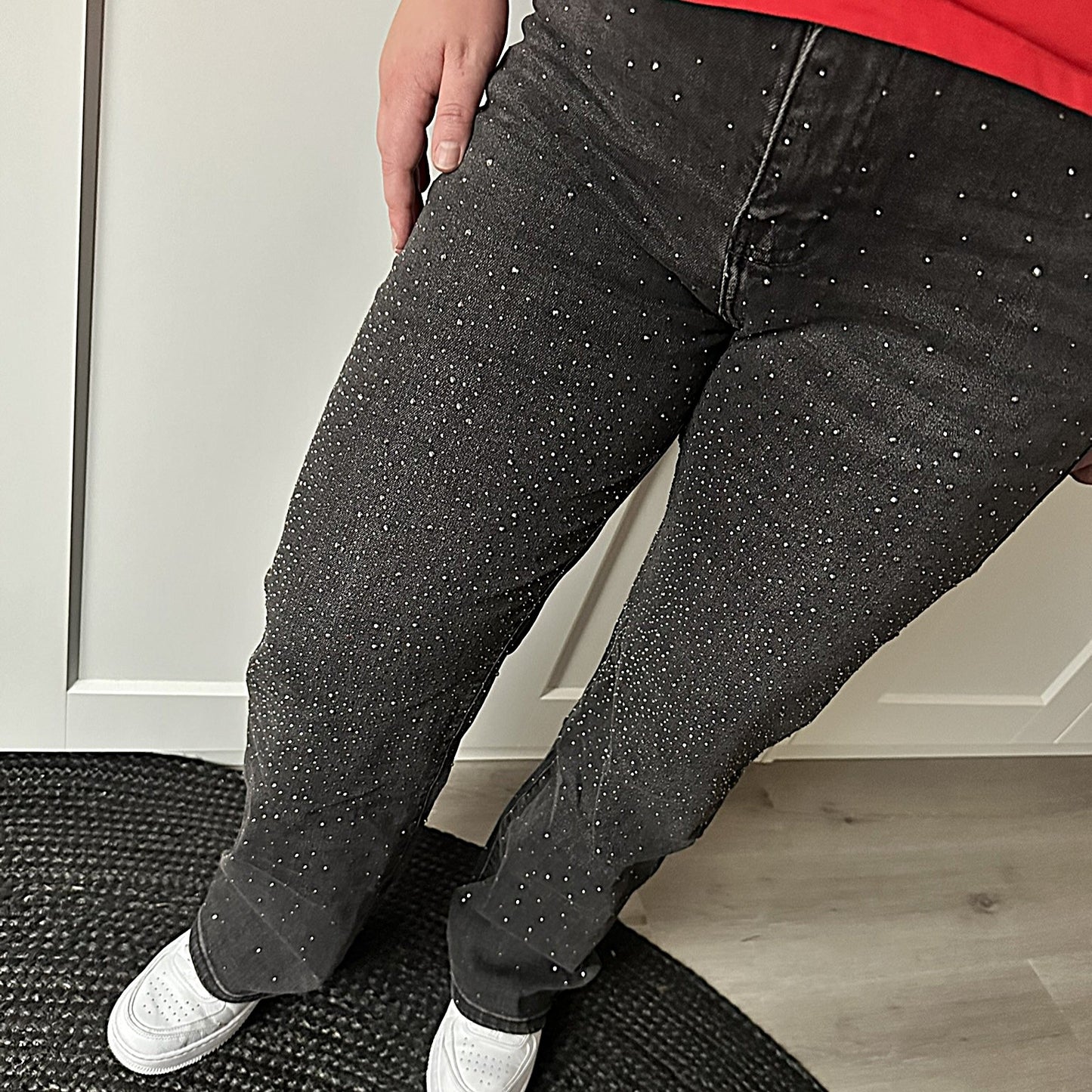 Jeans glitter - zwart