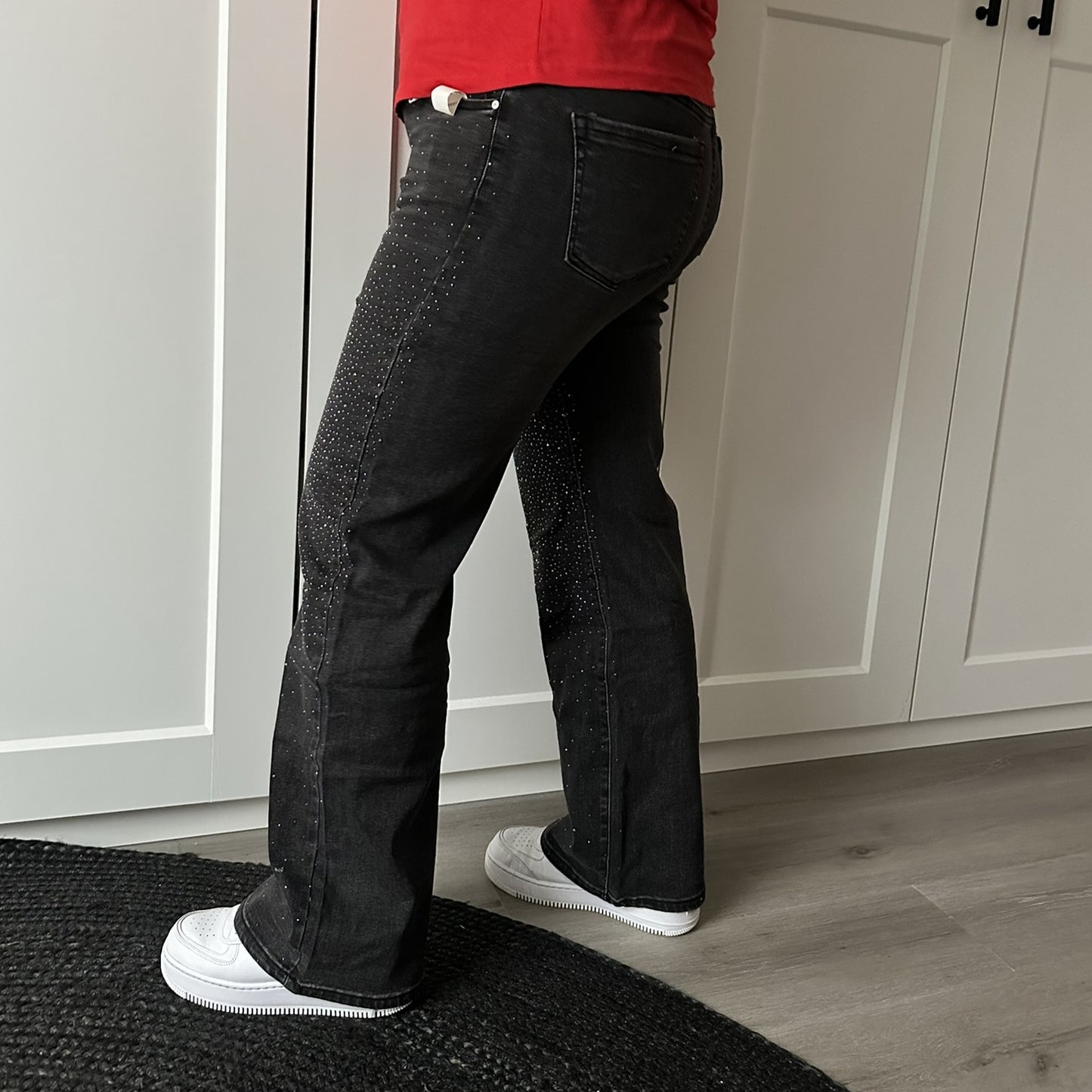 Jeans glitter - zwart