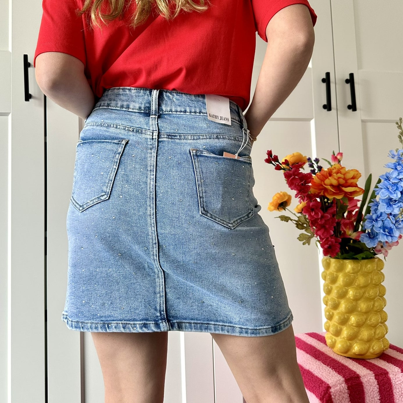 Jeans rok glitter