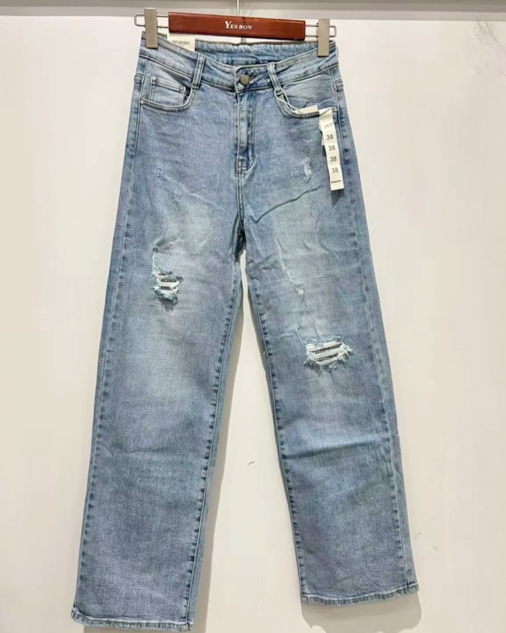 Jeans strass - licht blauw