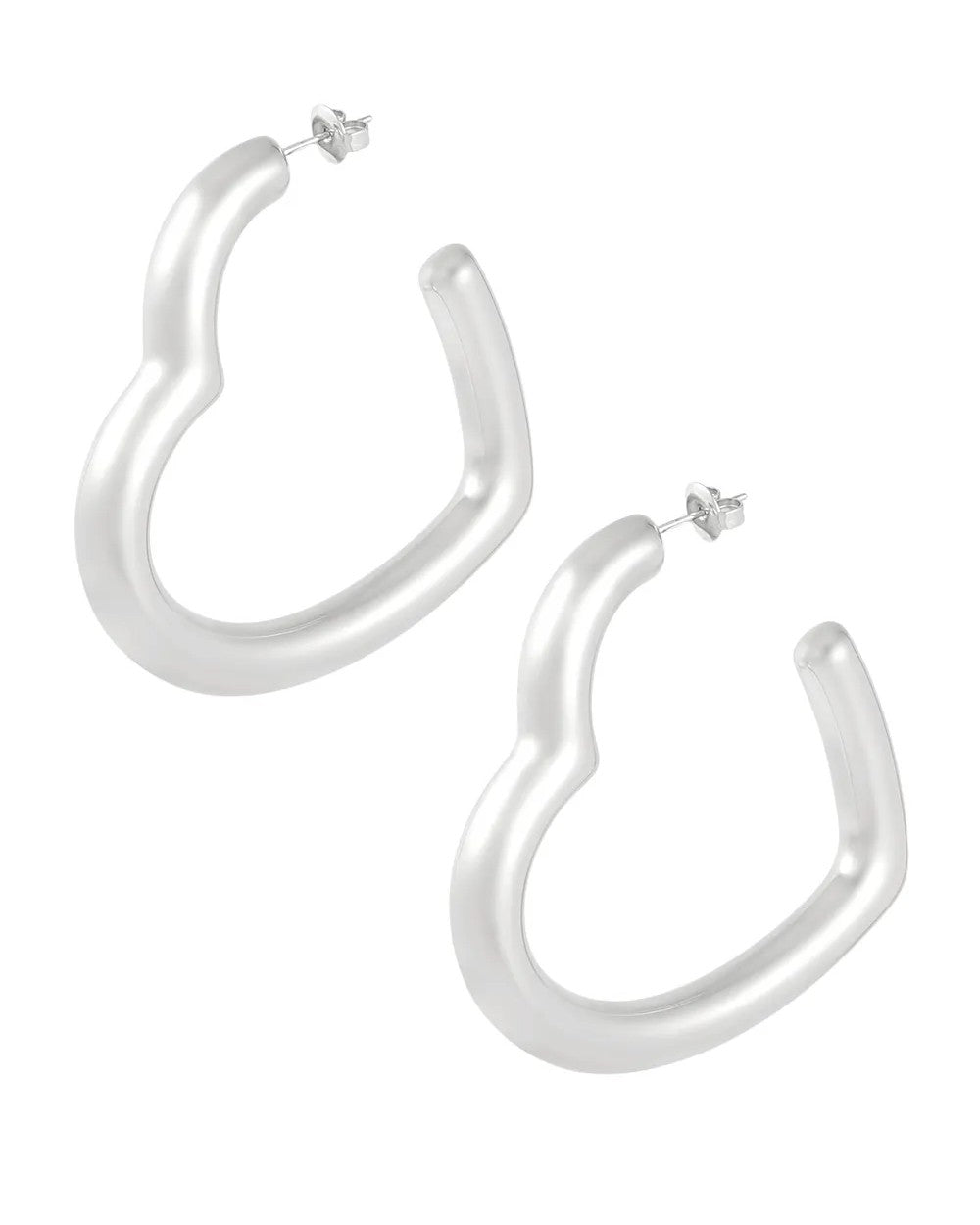Oorbellen hart - zilver