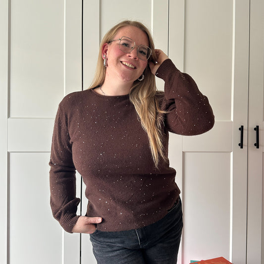 Trui Daizy glitter - Bruin