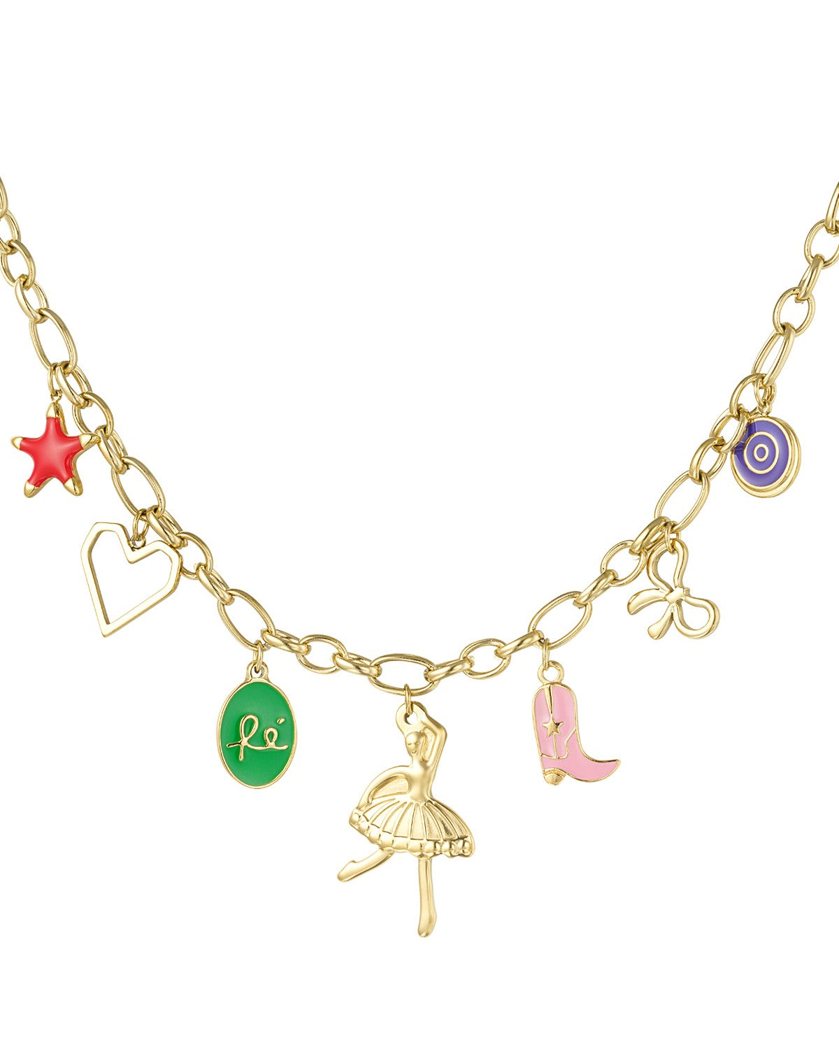 Bedelketting twinke charms - goud