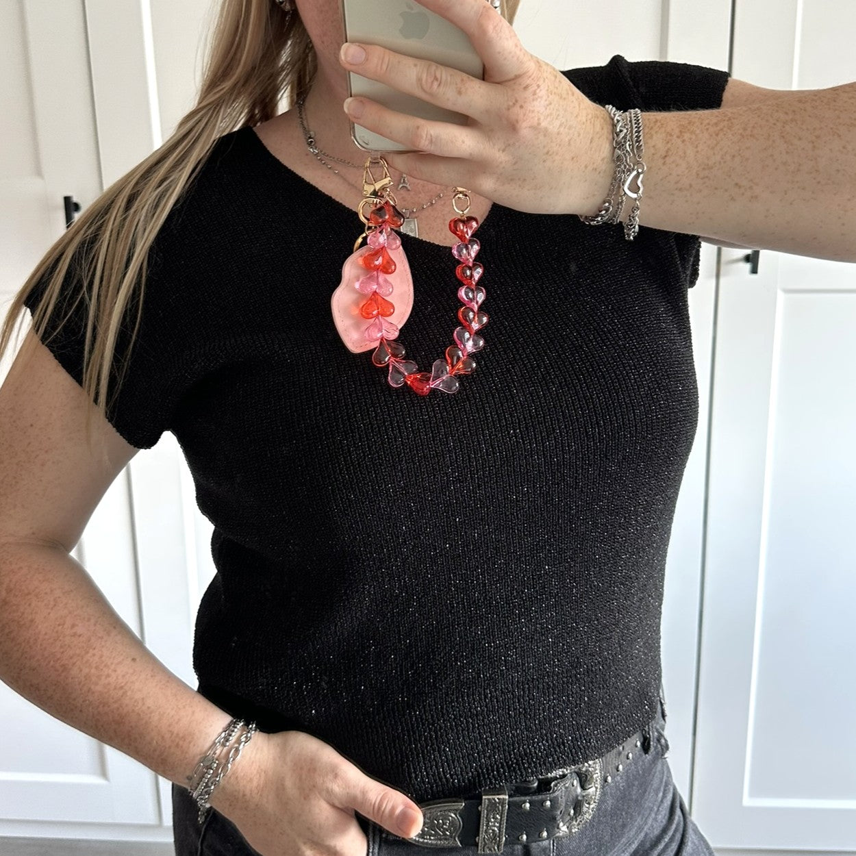 Top glitter - zwart