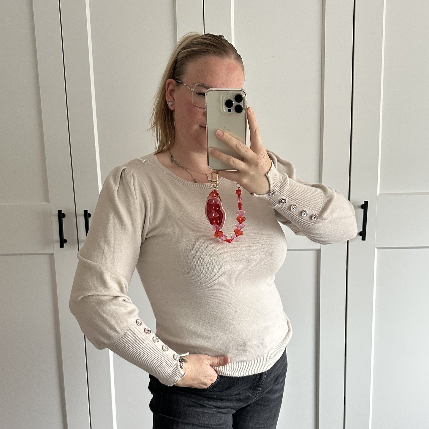 Basic shirt knoopjes - Beige