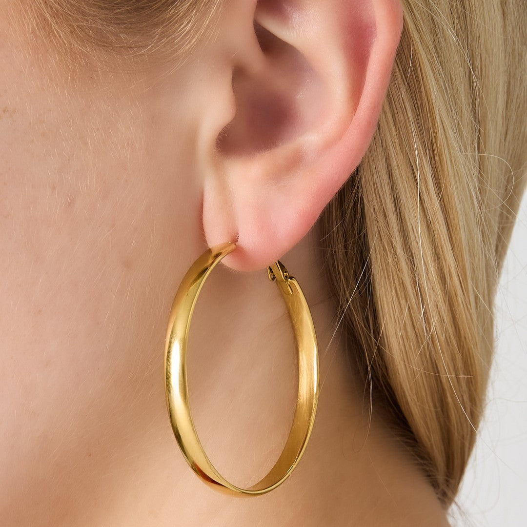 Basic hoop oorbellen - goud
