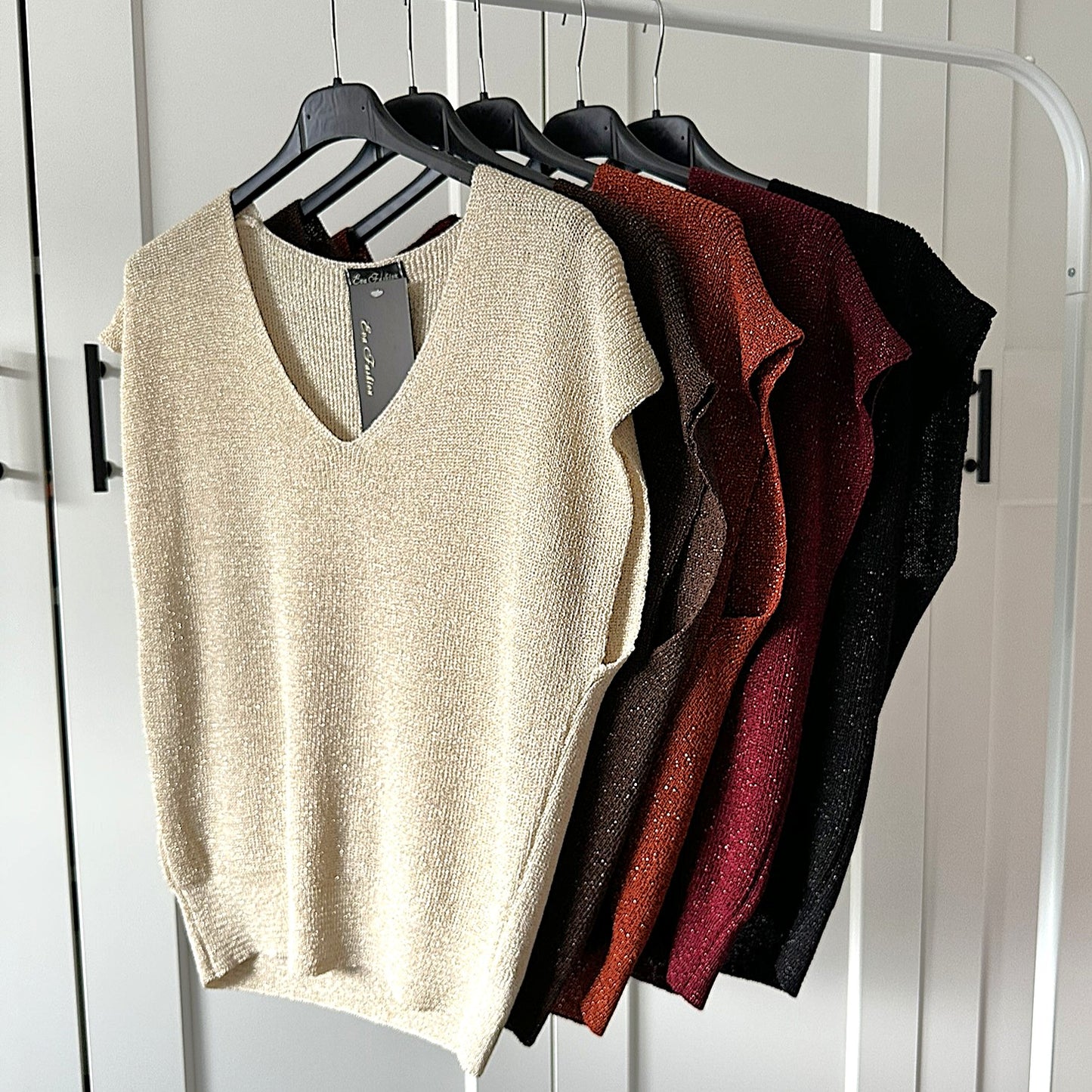 Top glitter - Beige