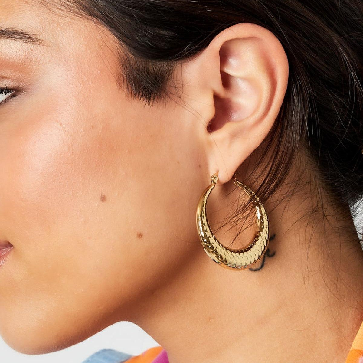 Oorbellen Bubbel print - goud