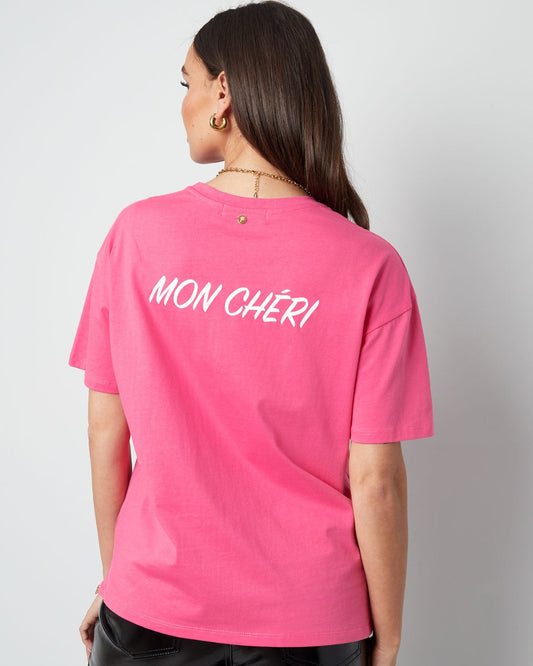 T-shirt mon cheri - roze