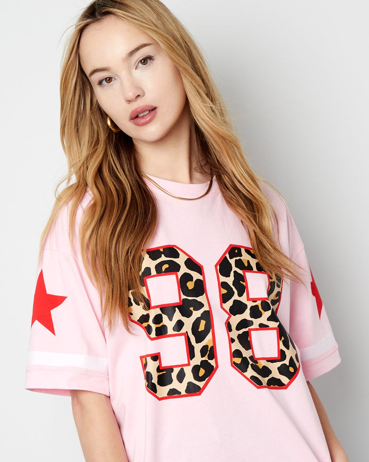 T-shirt luipaard cijfers - roze