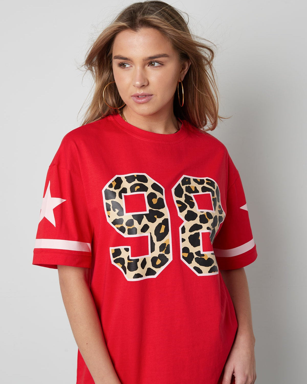 T-shirt luipaard cijfers - rood