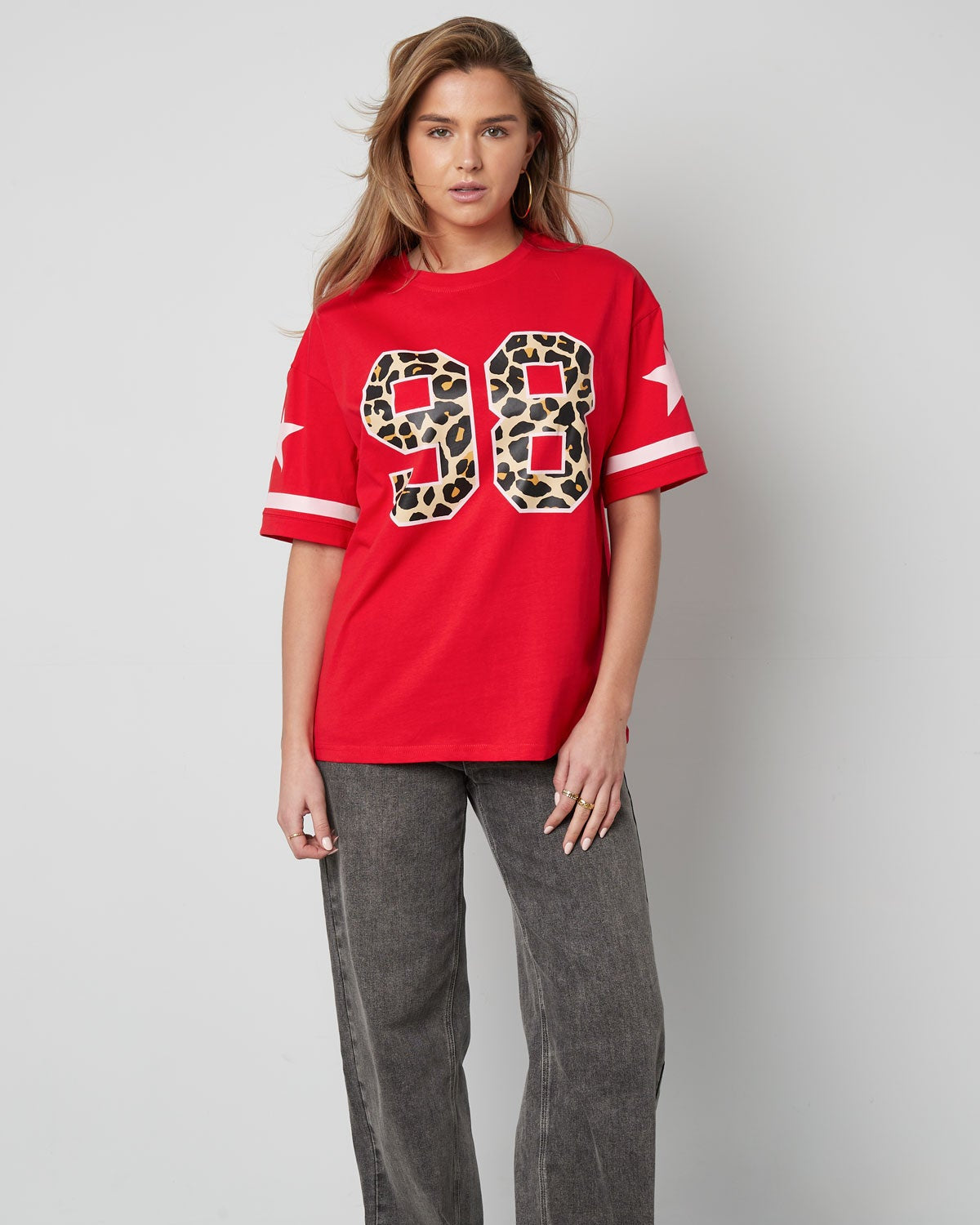 T-shirt luipaard cijfers - rood