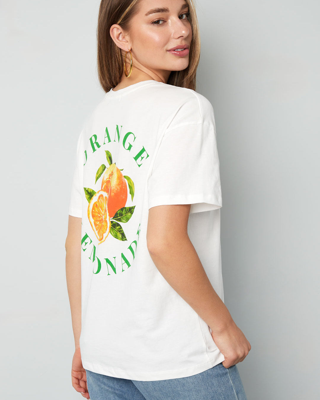 T-shirt Orange Lemonade - wit