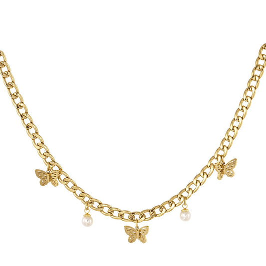 Schakelketting vlinders - Goud