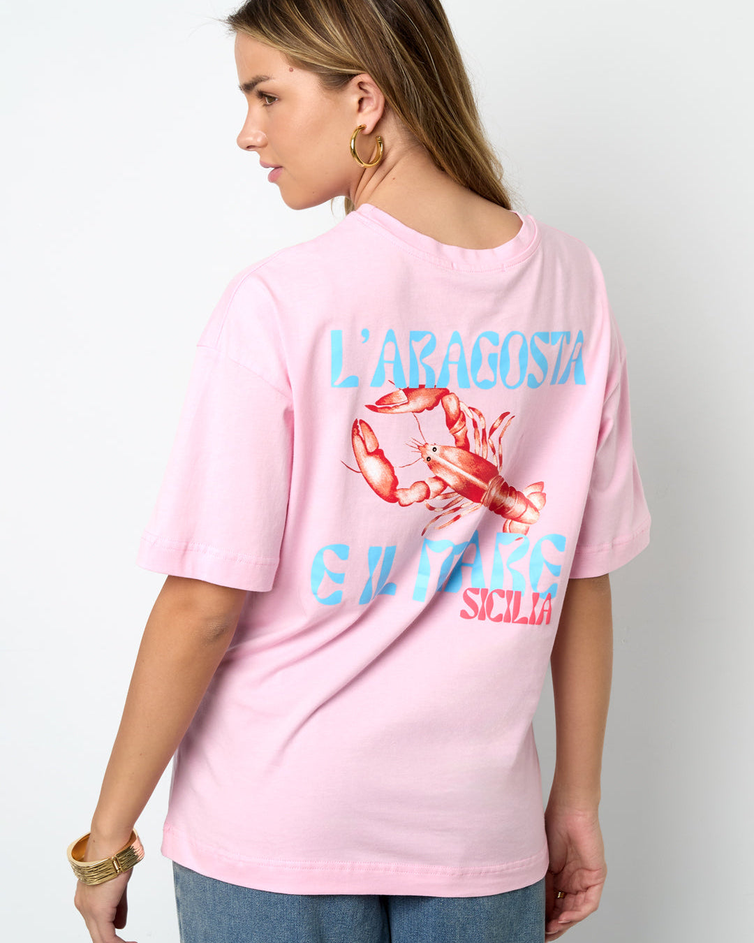 T-shirt Sicilia lobster - wit