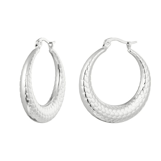 Oorbellen Bubbel print - zilver