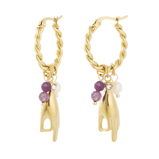 Oorbellen hand - goud