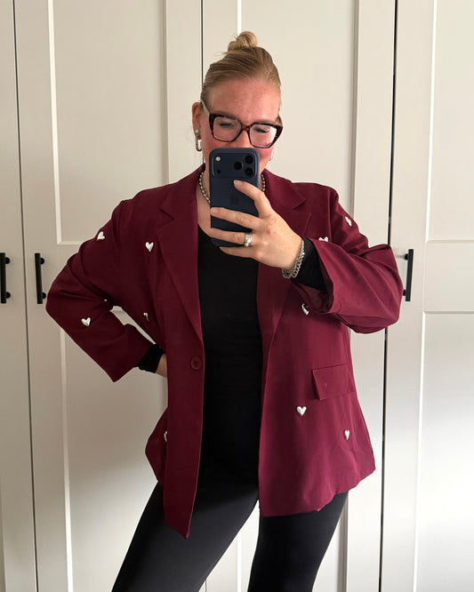 Blazer hartjes - Bordeaux