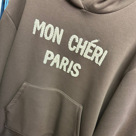 Sweater hoodie mon cheri- bruin