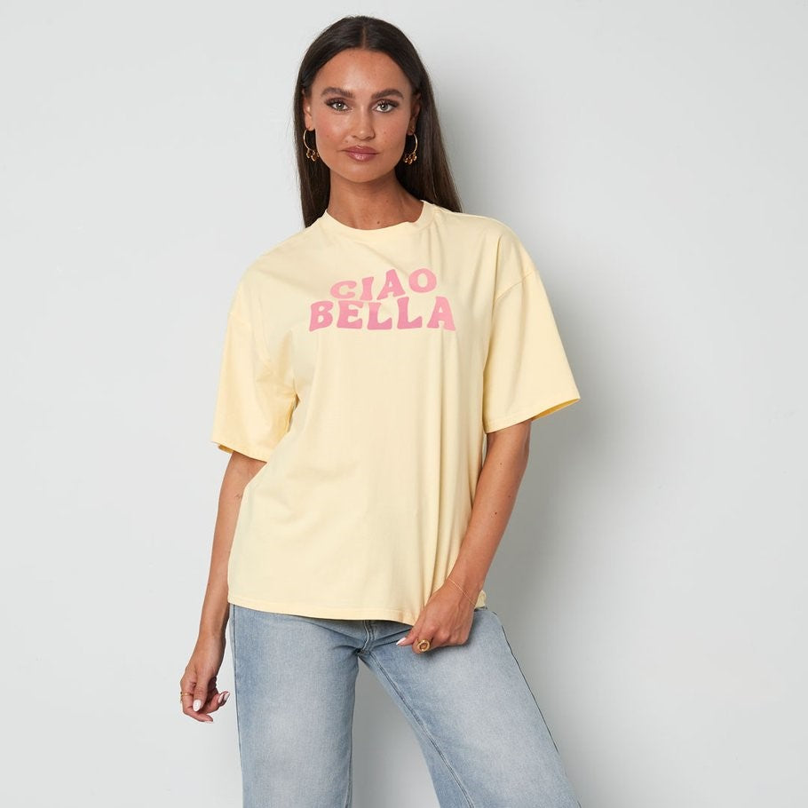T-shirt Ciao Bella - Geel