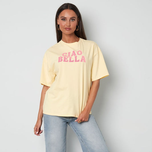 T-shirt Ciao Bella - Geel