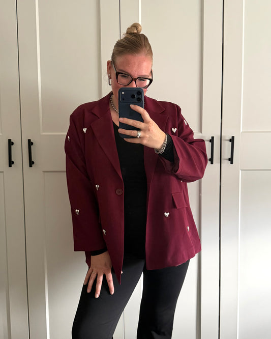 Blazer hartjes - Bordeaux