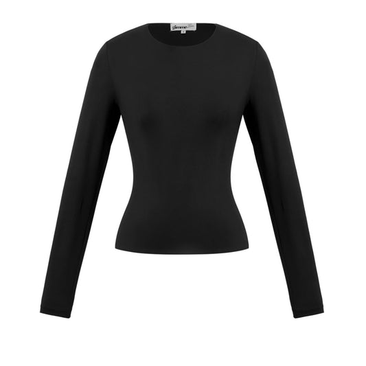 Basic top lange mouw - Zwart
