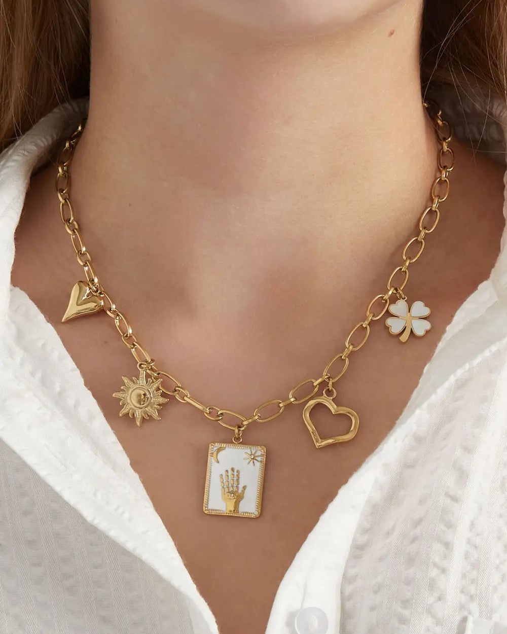 Bedelketting raise your hand - goud
